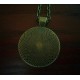 19" Antique Bronze Compass Rose Cabochon Pendant Necklace With Chain